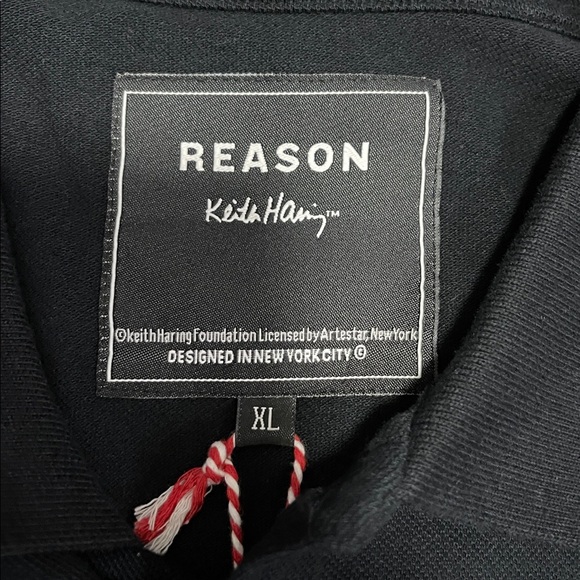 NWT Keith Haring Reason Black Men’s Polo - Picture 4 of 7